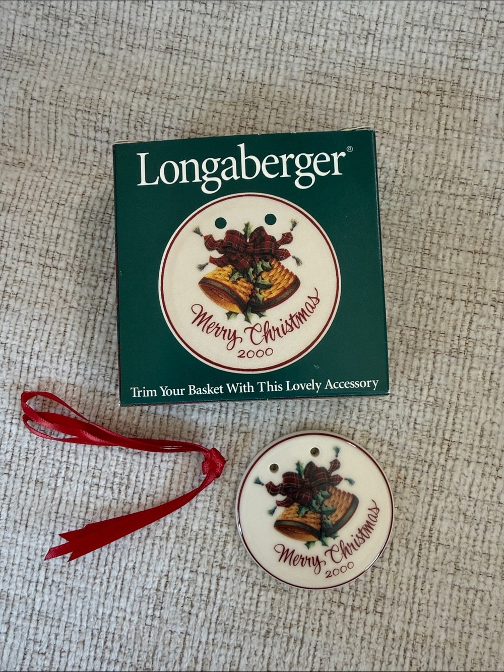 Longaberger 2000 Merry Christmas Basket Trim/Ornament